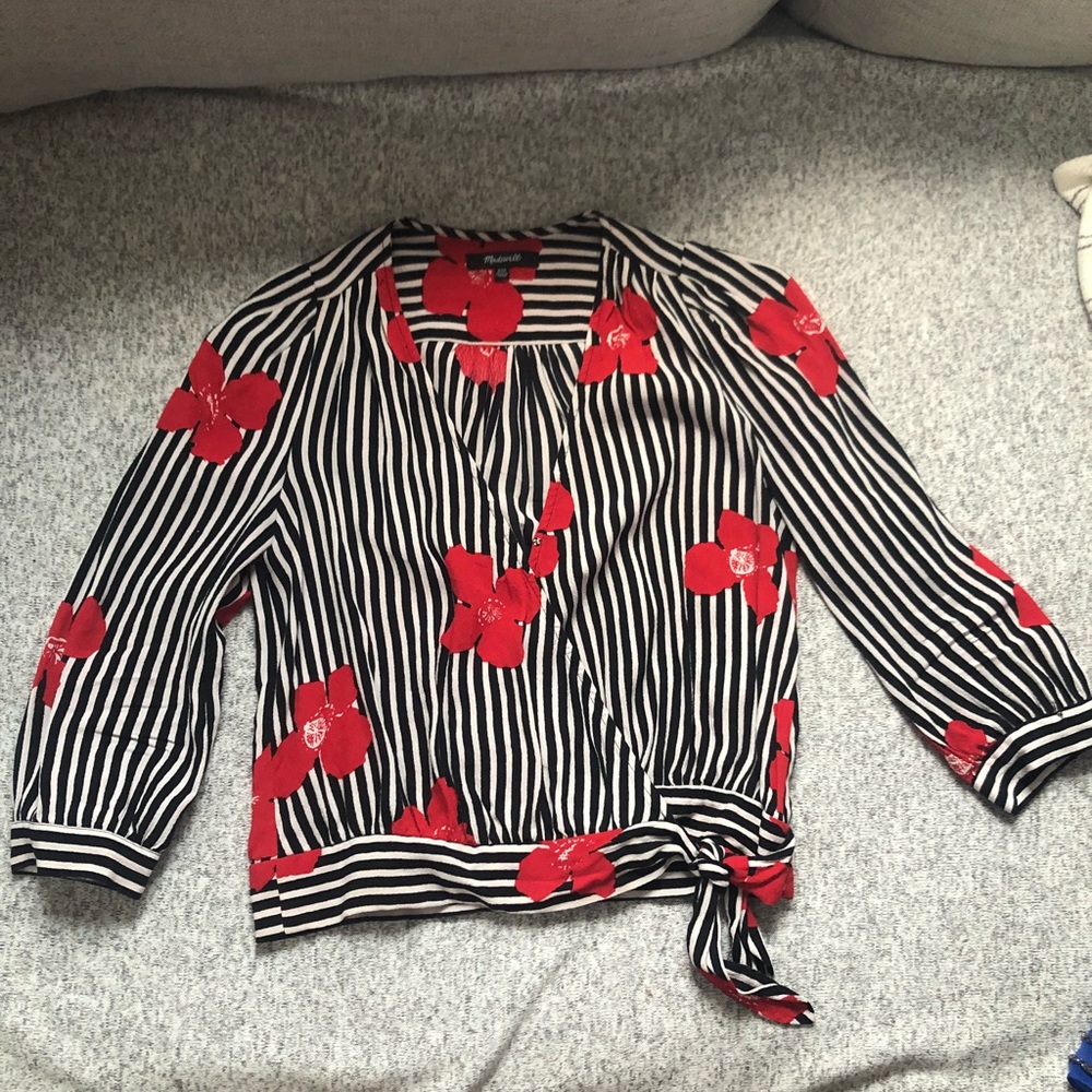 Madewell Wrap Top In Candied Orchids - image 2